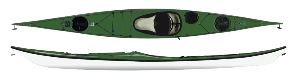 Echt NDK Explorer HV Seekajak mit Flosse – Fiberglas – Weiß/Schwarz/Grün · Surf und Ski // Surfline