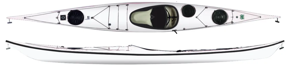 Günstig NDK Explorer STD Seekajak mit Flosse – Fiberglas – Weiß/Schwarz/Weiß · Surf und Ski // Surfline
