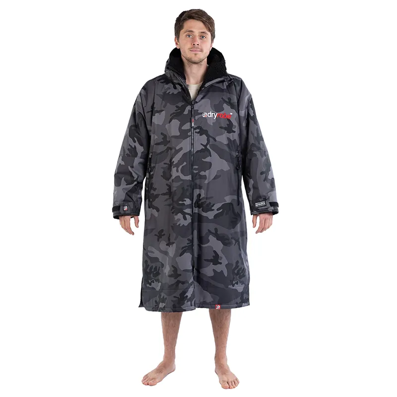 Dryrobe Advance Langarm-Poncho Jacke Camouflage Schwarz · Surf und Ski // Surfline Abverkauf
