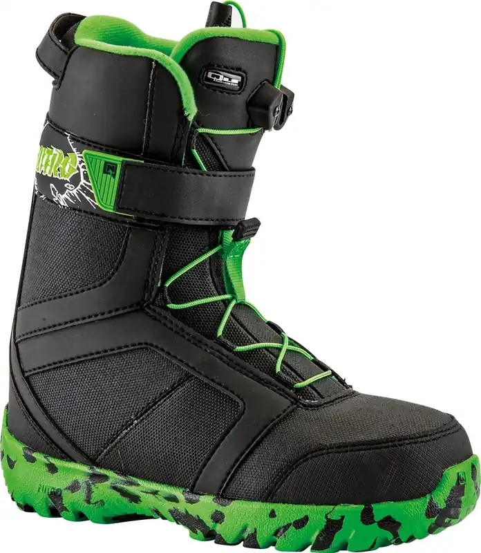 Expressversand Nitro Rover QLS Schwarz/Grün Jugend-Snowboardstiefel, Größe 19,5 – Nur 1 Stk · Surf und Ski // Surfline