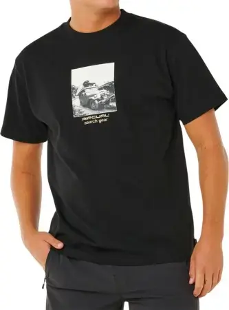 Rip curl SEARCH RIG TEE T-Shirt black Warehouse One Sale