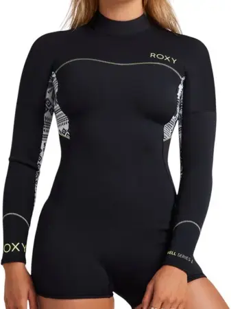 Roxy 2.0 SWELL SERIES BACK ZIP LS Shorty egret artsy floral Warehouse One Solange Der Vorrat Reicht