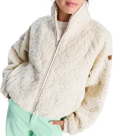 Roxy BLURRY CLOUD Zip Fleece parchment Warehouse One Highlight