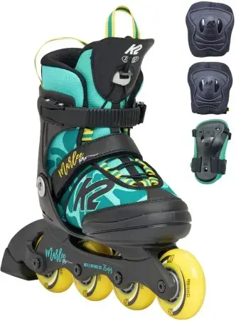 Top-Seller K2 MARLEE PRO PACK Kinder Inline Skate green/yellow inkl. Schonerset Warehouse One
