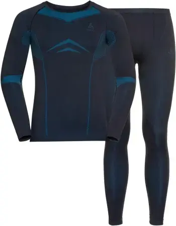 Odlo SET PERFORMANCE EVOLUTION WARM Longsleeve & Hose dark sapphire/blue jewel Warehouse One Neue Ware