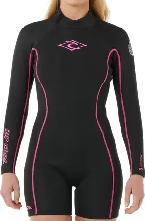 Rip curl WOMENS DAWN PATROL 2/2 LS BACK ZIP Shorty black/pink Warehouse One Sale