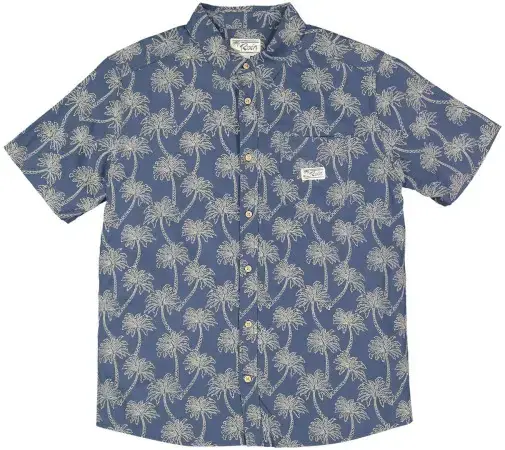 Markenprodukt Rvca EXOTICA SS Hemd dark denim Warehouse One