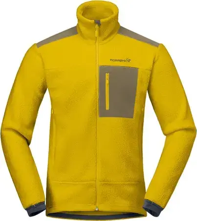 Günstig Norrona TROLLVEGGEN WARM3 Zip Fleece golden palm Warehouse One