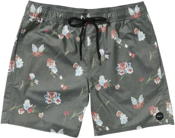 Expressversand Rvca BARNES ELASTIC 17 Boardshort black floral print Warehouse One