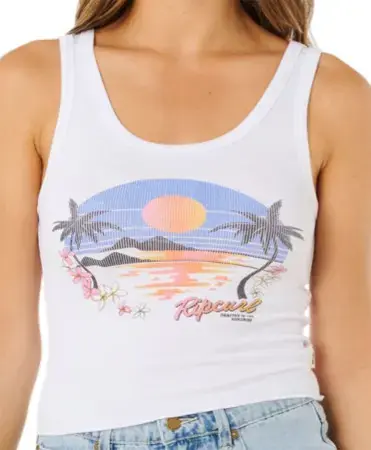 Geprüft Rip curl HOTEL MALIBU TANK Top optical white Warehouse One