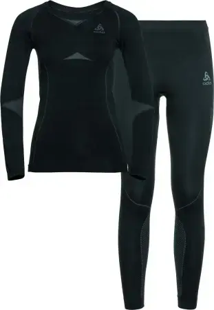 Odlo SET PERFORMANCE EVOLUTION WARM WOMEN Longsleeve & Hose black/graphite grey Warehouse One Preisknaller