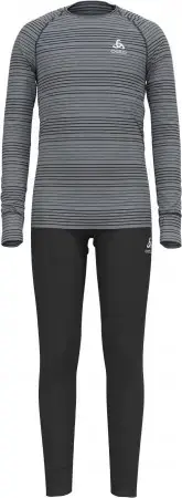 Odlo SET ACTIVE ECO WARM KIDS Longsleeve & Hose black/grey melange Warehouse One Markenware