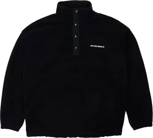 Beyond medals HALF SNAP Fleece black Warehouse One Letzte Chance
