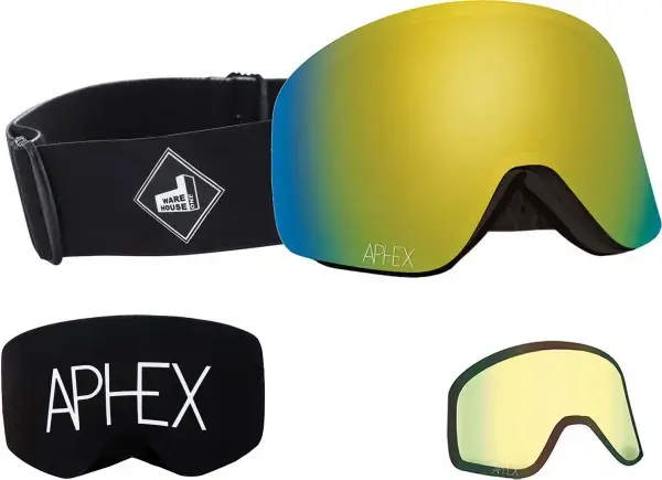 Neue Ware Aphex OXIA THE ONE EDITION Magnet Schneebrille black strap/revo gold + Zusatzglas yellow Warehouse One