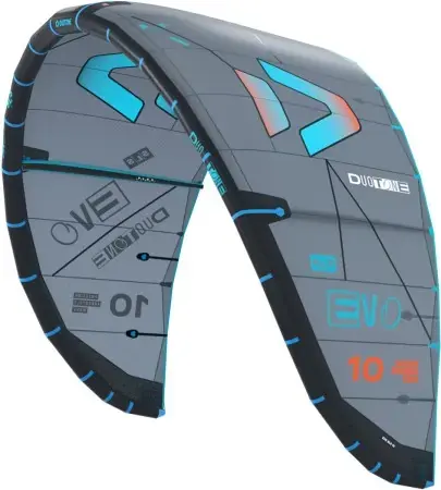 Duotone EVO SLS TEST Kite dark grey/turquoise Warehouse One Neu Im Sortiment