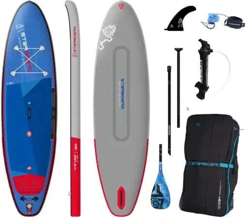 Starboard IGO DELUXE DC 10,8 SUP inkl. ENDURO TIKI TECH ROUND BLUE MEDIUM 3-Piece Paddel Warehouse One Top-Preis