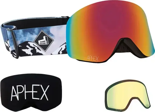 Aphex OXIA THE ONE EDITION Magnet Schneebrille mountain strap/revo red + Zusatzglas yellow Warehouse One Letzte Chance