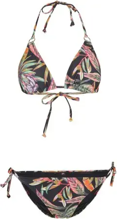Oneill CAPRI BONDEY Bikini black tropical flower Warehouse One Knallerangebot