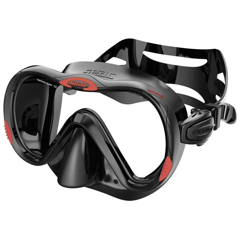 Diving Snorkeling Mask Boss Black-Red Seac 75-5NR-SBL Kracherpreis