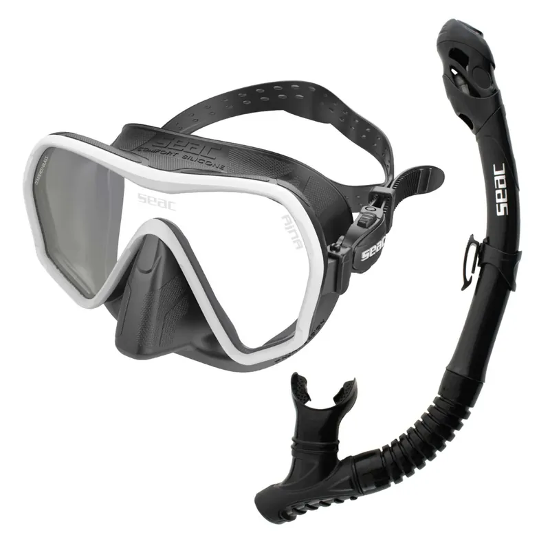 Neu Im Sortiment Diving Set Bis Ajna Reverse Dry Black-White Seac 89-95W