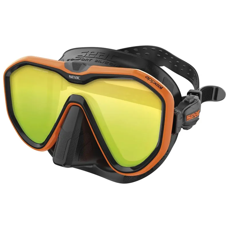 Diving Mask Appeal Mirrored Lenses Black-Orange Seac 75-73O-SBL-LS Billig