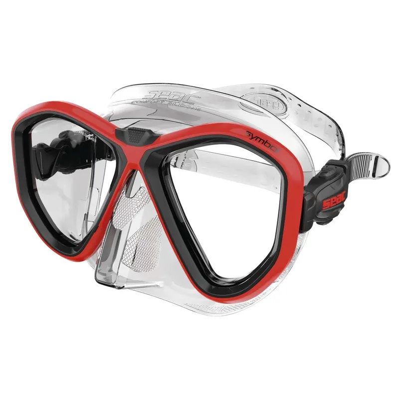 Diving Mask Symbol Clear-Red Seac 75-70R-SKL Schneller Versand