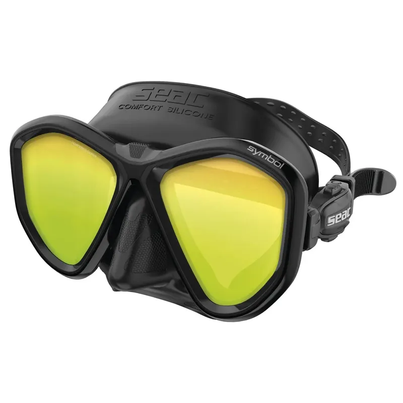 Sichere Zahlung Diving Mask Symbol Asian Fit Mirrored Lenses Black-Black Seac 75-72N-SBL-LS