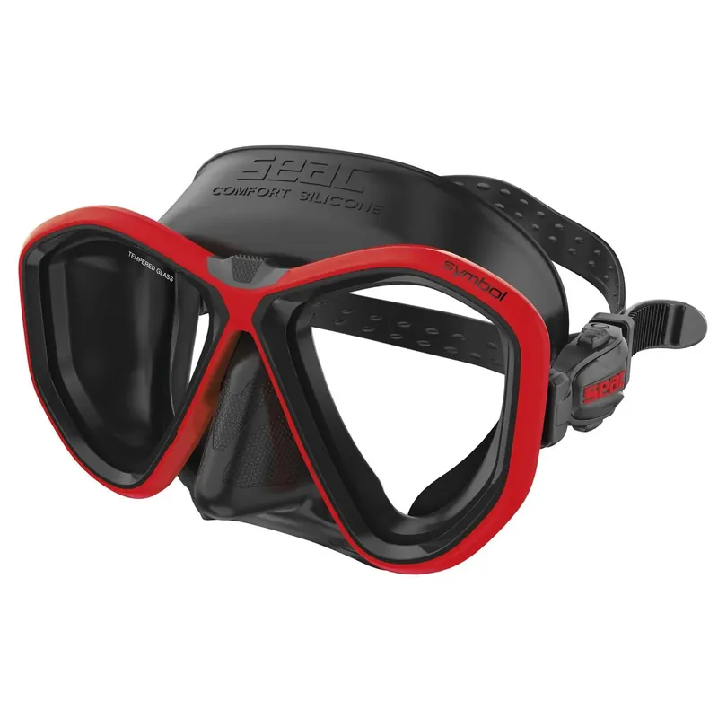 Diving Mask Symbol Asian Fit Black-Red Seac 75-72R-SBL Begrenztes Angebot