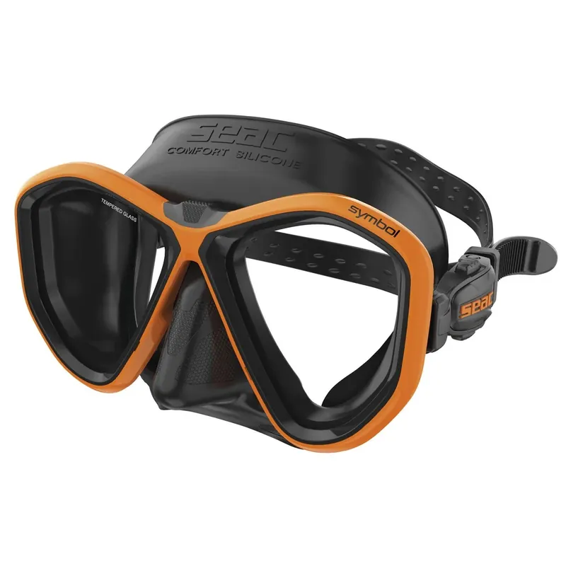Diving Mask Symbol Asian Fit Black-Orange Seac 75-72O-SBL Preisknaller