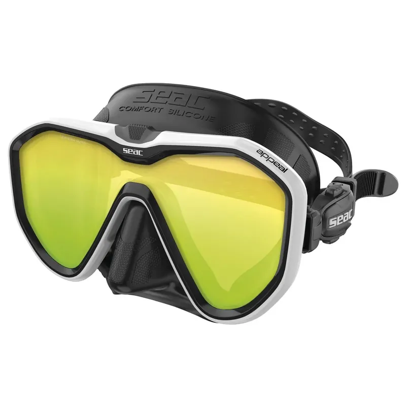 Diving Mask Appeal Asin Fit Mirrored Lenses Black-White Seac 75-75W-SBL-LS Versand Am Gleichen Tag