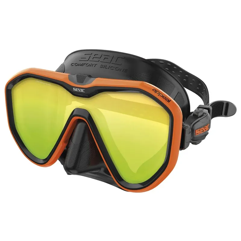 Online Kaufen Diving Mask Appeal Asin Fit Mirrored Lenses Black-Orange Seac 75-75O-SBL-LS