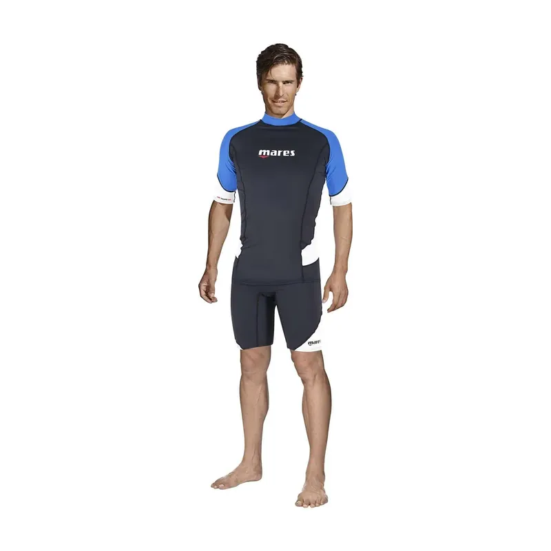 Rash Guard Man Short Sleeve Black-Blue XXL Mares 412552XXL Neu Im Sortiment