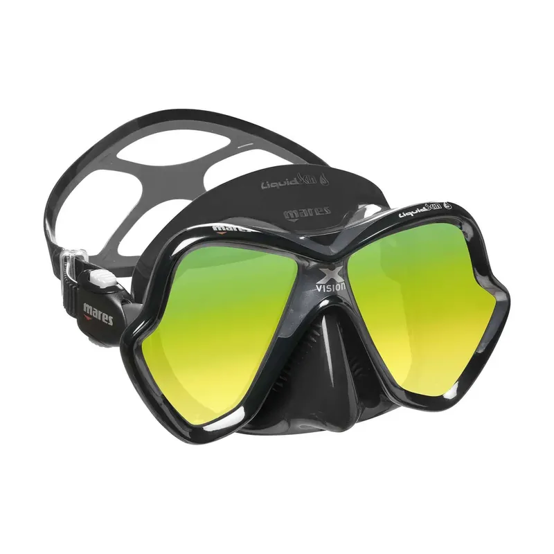 Neuheit Diving Mask X-Vision Ultra Liquidskin Gold Mirrored Lenses Grey-Black Mares 411052GOGRKGRK