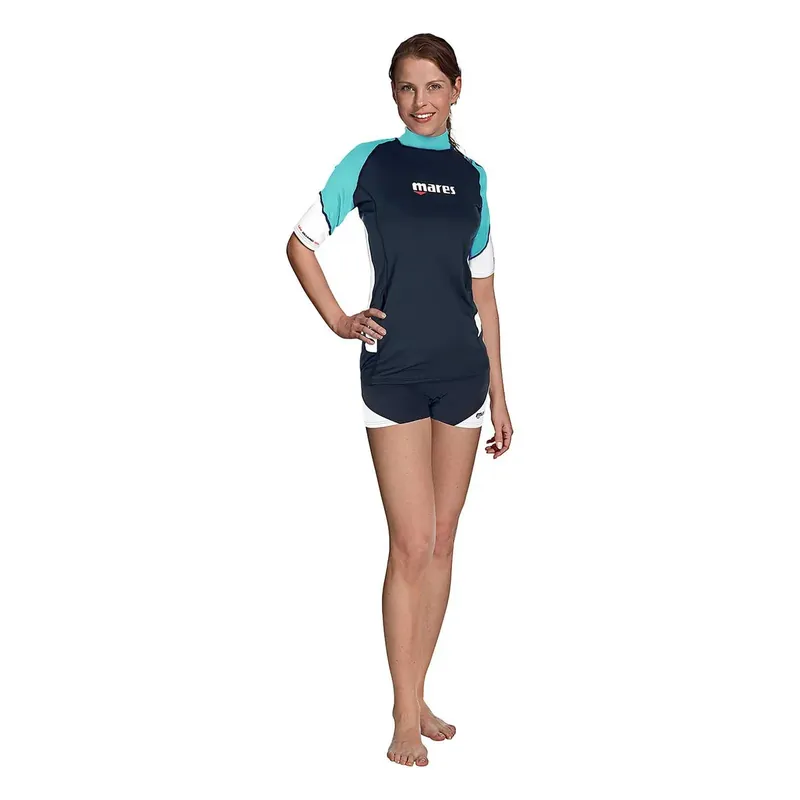 Wochenendangebot Rash Guard Loose Fit Woman Short Sleeve Aquamarine L Mares 412542LAQ