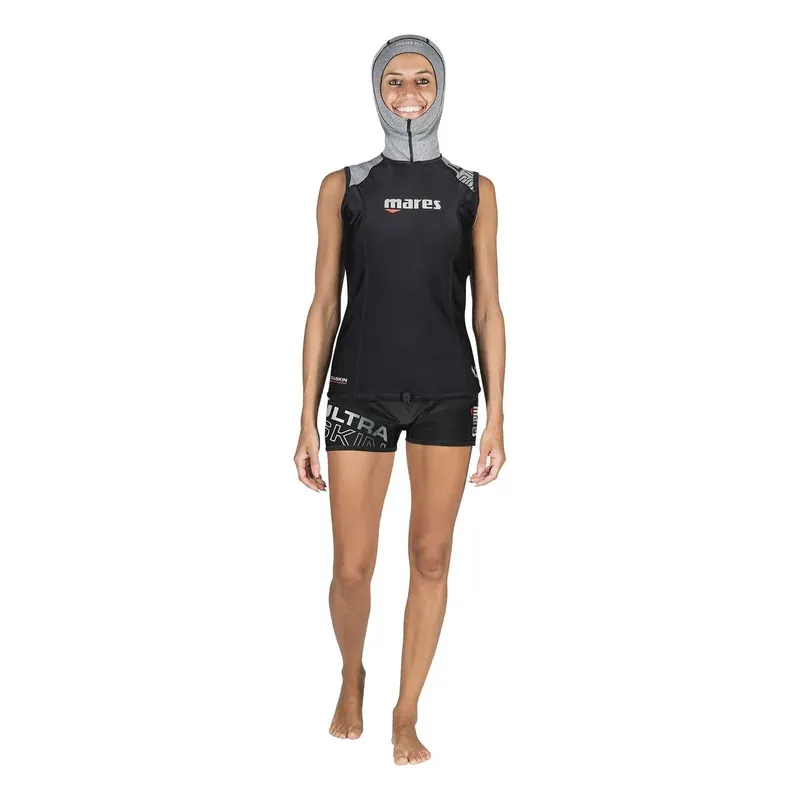 Angebot Diving Undersuit Ultraskin Sleeveless With Hood Woman Black-Grey XS Mares 412399XS