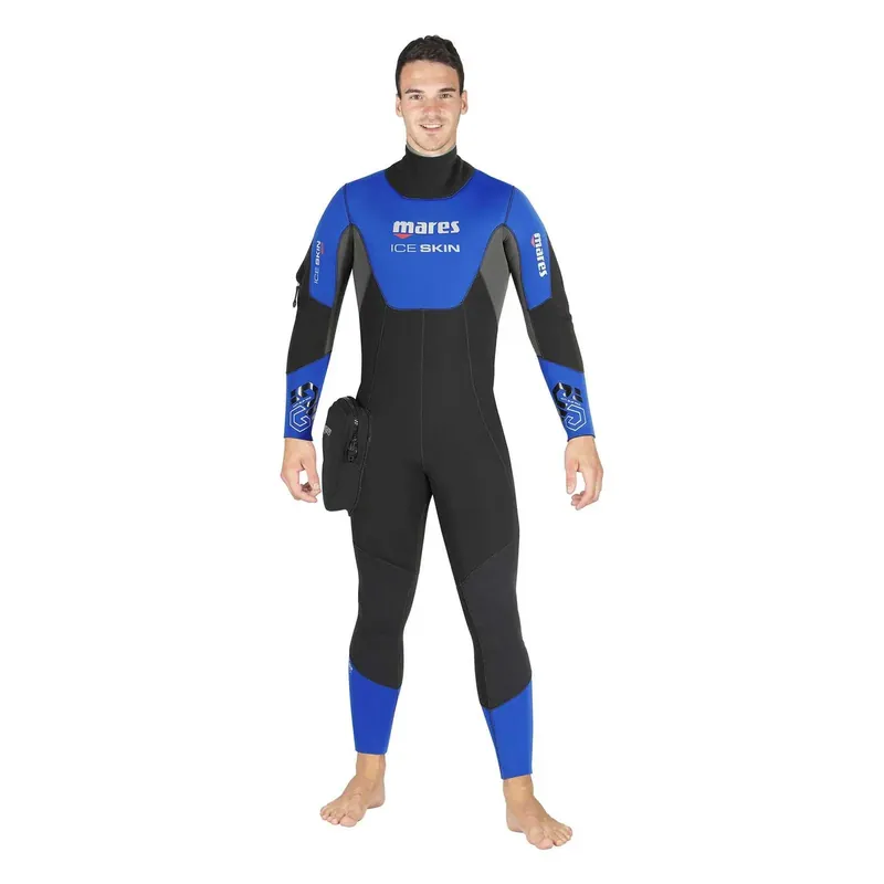 Zertifiziert Full Wetsuit Ice Skin Man 7mm Black-Blue Size 5-L Mares 412102S5