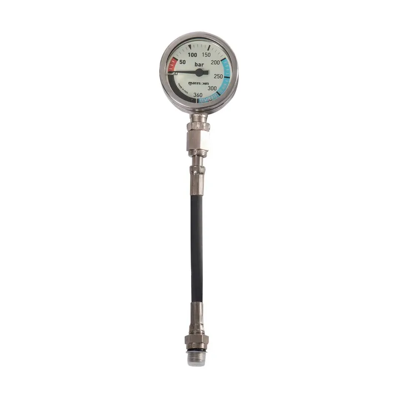 Submersible Pressure Gauge SPG52 Xr Line 15cm Hose Rubber Oxygen Bar Mares 414605BAR Versand Am Gleichen Tag