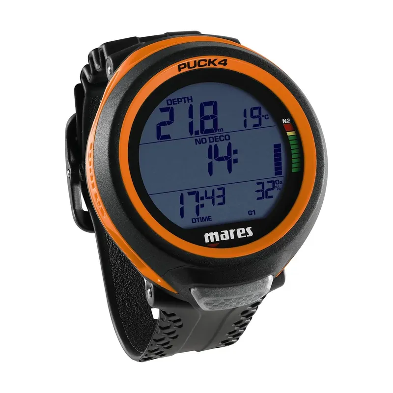 Dive Computer Puck 4 Black-Orange Mares 414149BKOR Echt