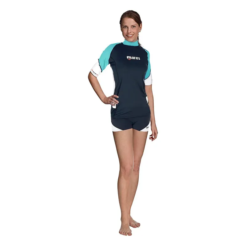 Rash Guard Loose Fit Woman Short Sleeve Aquamarine S Mares 412542SAQ Must-Have