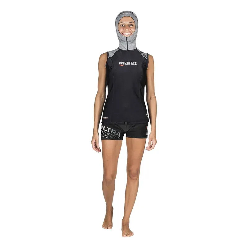 Abverkauf Diving Undersuit Ultraskin Sleeveless With Hood Woman Black-Grey M Mares 412399M