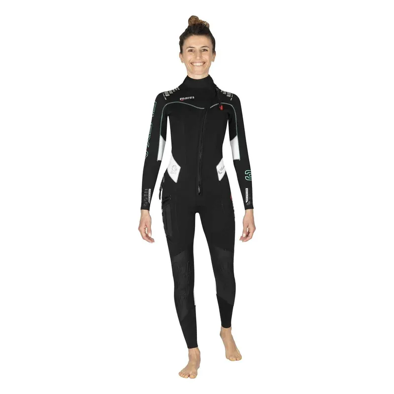 Versand Am Gleichen Tag Full Wetsuit Flexa Woman 3-2mm Black-White Size 4-ML Mares 412436S4