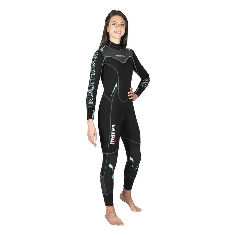 Bestpreis Full Wetsuit Evolution Woman 5mm Black-Light-Blue Size 4-ML Mares 412177S4