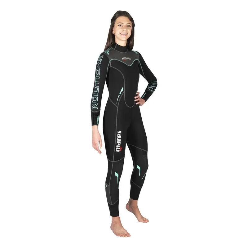 Full Wetsuit Evolution Woman 5mm Black-Light-Blue ML-Double-Wide Mares 4121774W Bestseller