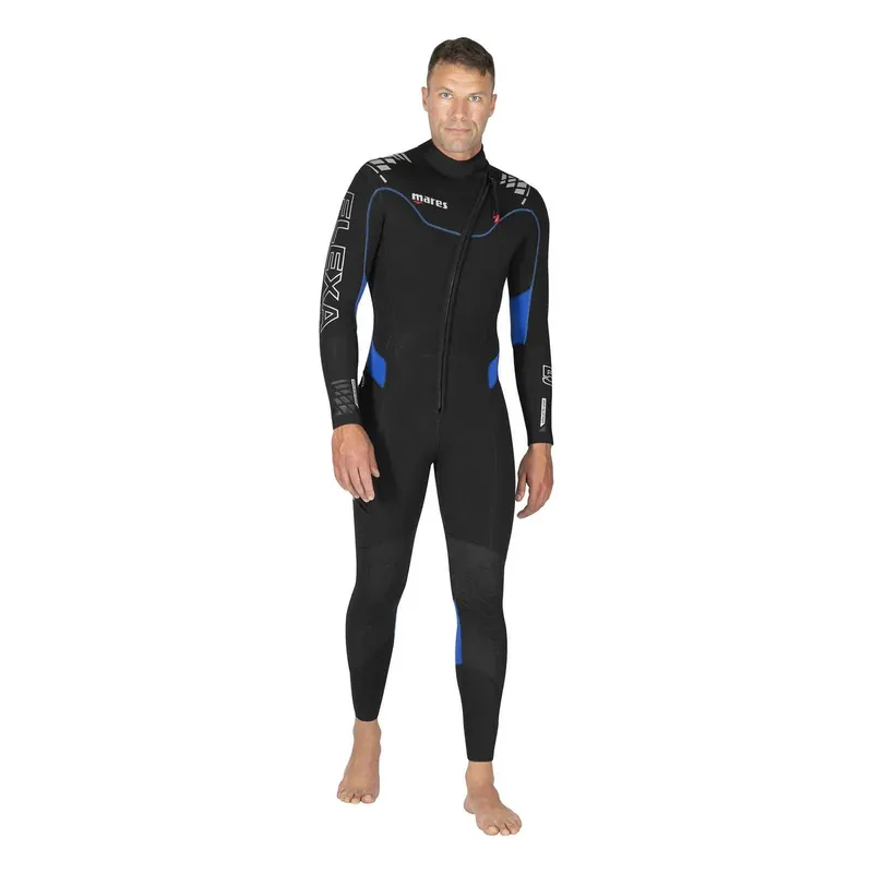 Letzte Chance Full Wetsuit Flexa Man 5-4mm Black-Blue M-Long Mares 4124333L