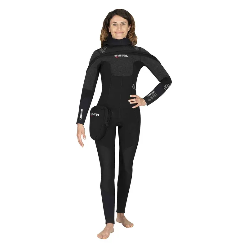 Full Wetsuit Pro Therm Woman 8-7mm Black M-Double-Wide Mares 4124383W Letzte Chance