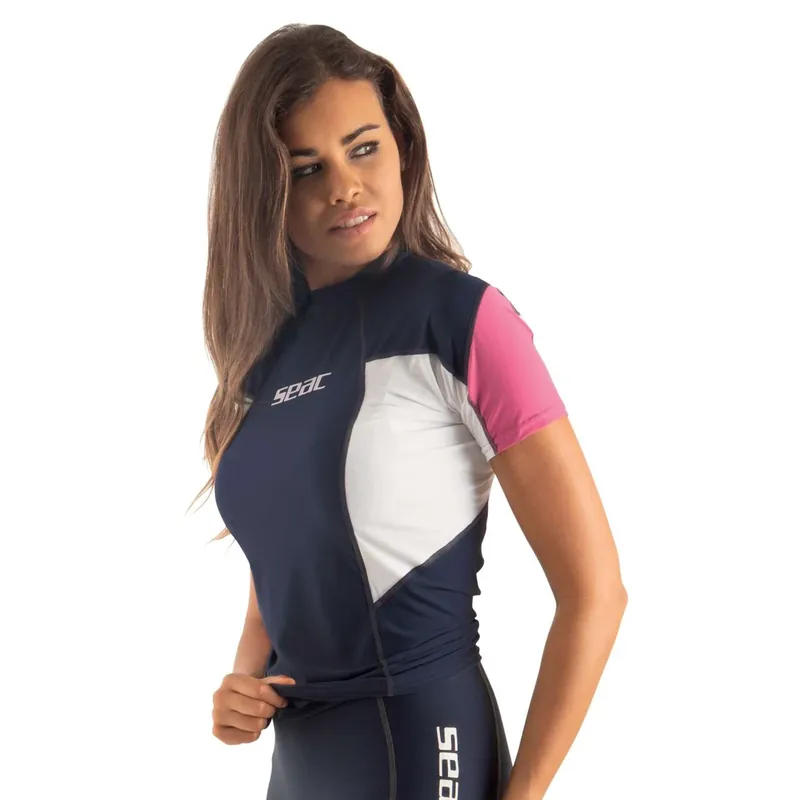 Rabatt Rash Guard Raa Short Evo Woman Dark-Blue L Seac 155-3-L