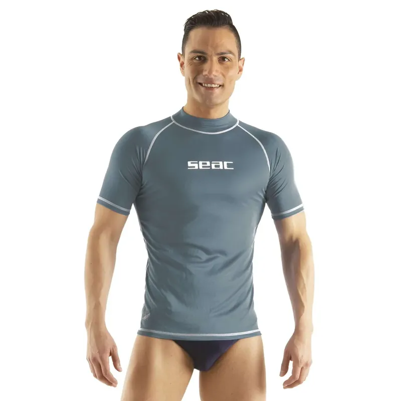 Highlight Rash Guard T-Sun Short Man Grey M Seac 155-35-S