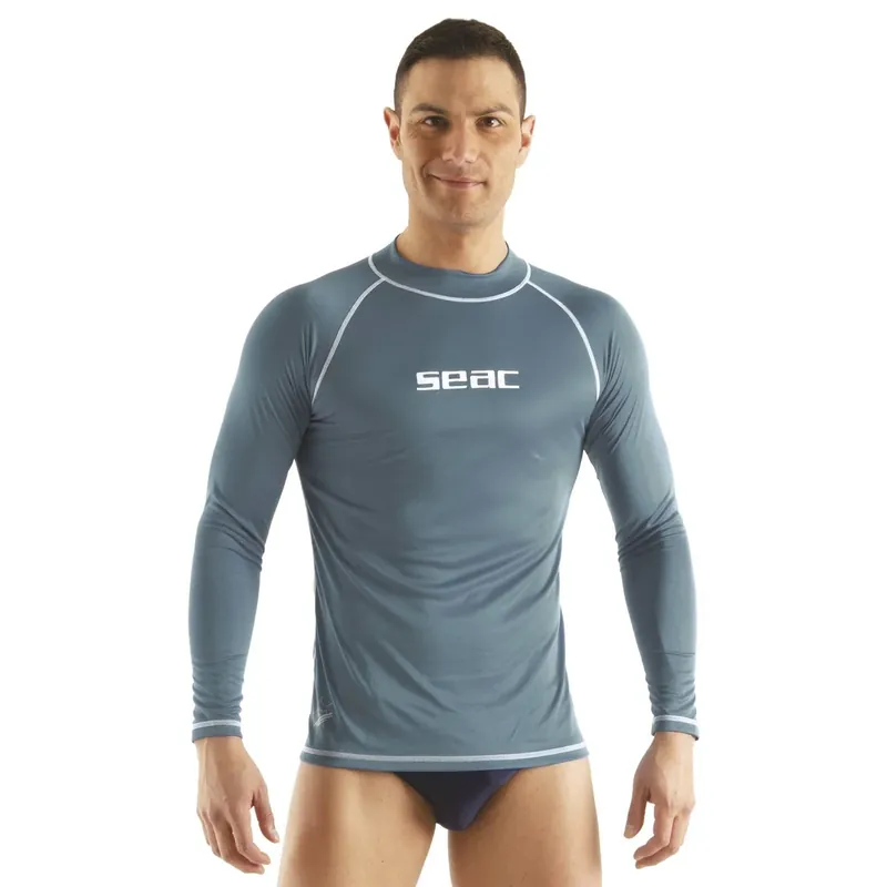 Zertifiziert Rash Guard T-Sun Long Man Grey XL Seac 155-36-L