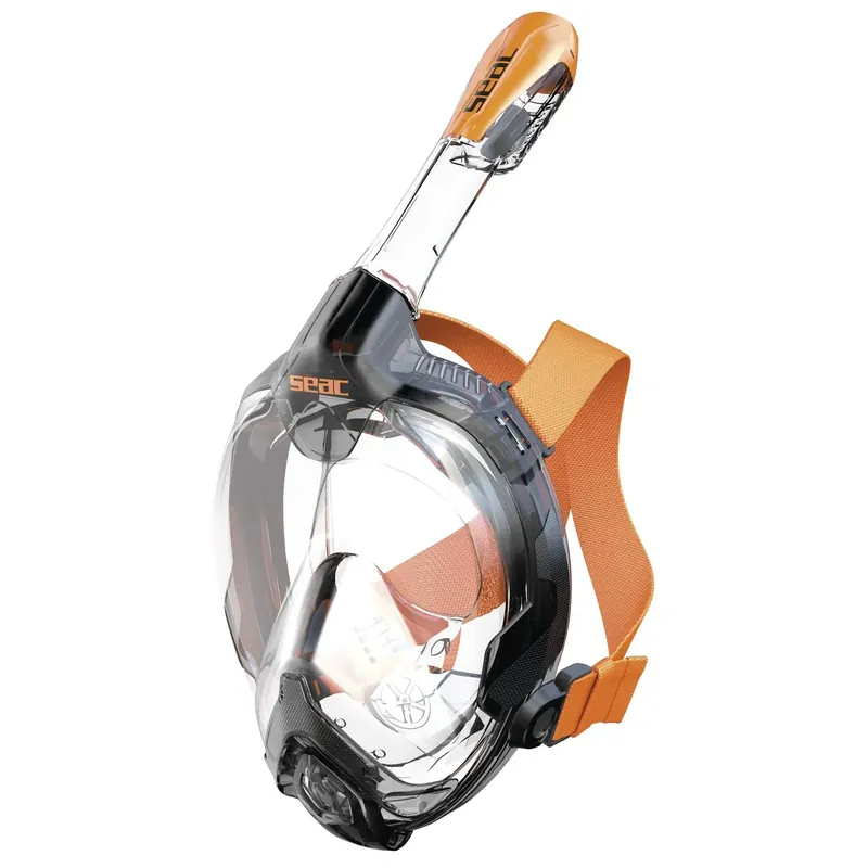 Snorkeling Full Face Mask Libera Black-Orange S-M Seac 170-6NO-SKL Highlight