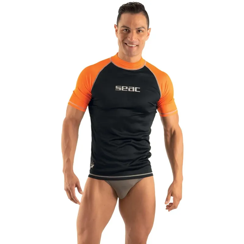 Rash Guard T-Sun Short Man Black-Orange L Seac 155-18-L Aktuell